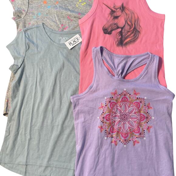 Lot of Girls Tops - size large 10/12 - one NWT. Tanks and Tees. - Picture 2 of 2